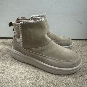 Hey Dude Taupe Suede Ankle Boots